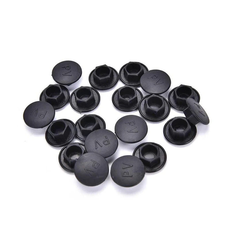 20PCS Schwarz Innensechskant Innensechskantschraube Schraubmutter Sechskantkopfabdeckung Kappenschutz Befestigungselemente Schrauben Abdeckkappen M5-M24