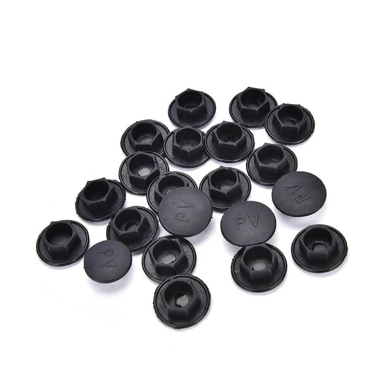 20PCS Schwarz Innensechskant Innensechskantschraube Schraubmutter Sechskantkopfabdeckung Kappenschutz Befestigungselemente Schrauben Abdeckkappen M5-M24