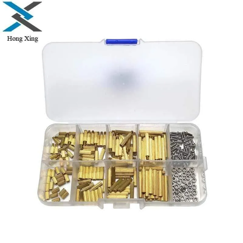 240 Stück/M2 PCB männlich-weiblich Messing rund Abstandshalter Gewinde Abstandshalter Board Hohlsäulen Schrauben Mutter Sortiment Kit Set