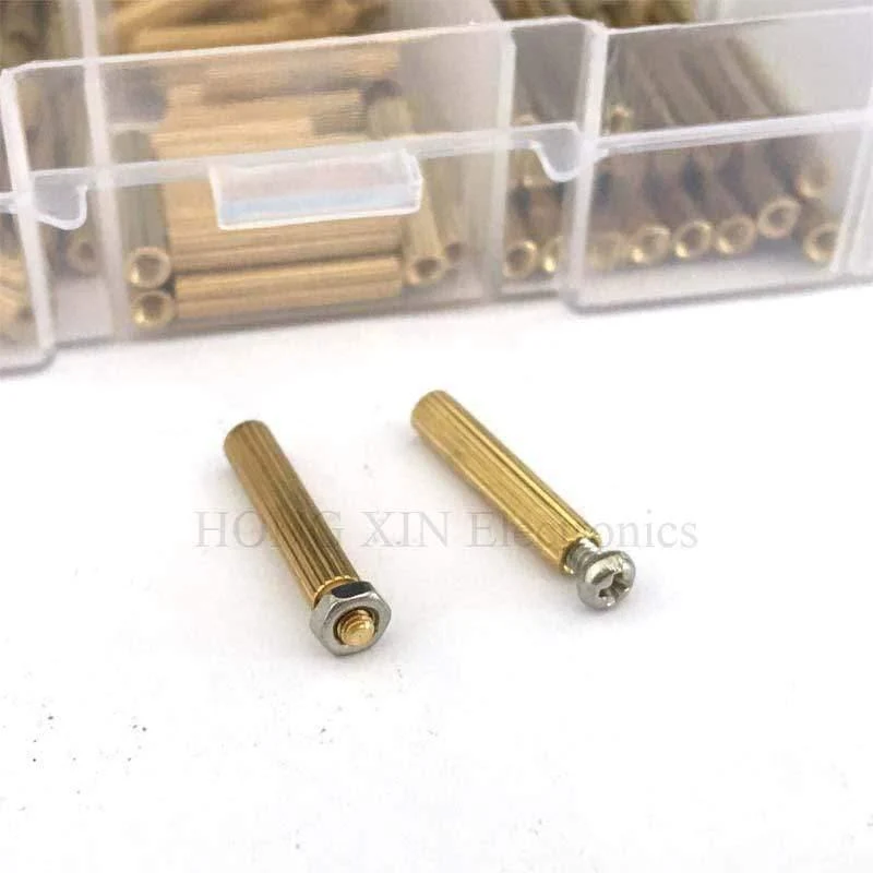 240 Stück/M2 PCB männlich-weiblich Messing rund Abstandshalter Gewinde Abstandshalter Board Hohlsäulen Schrauben Mutter Sortiment Kit Set