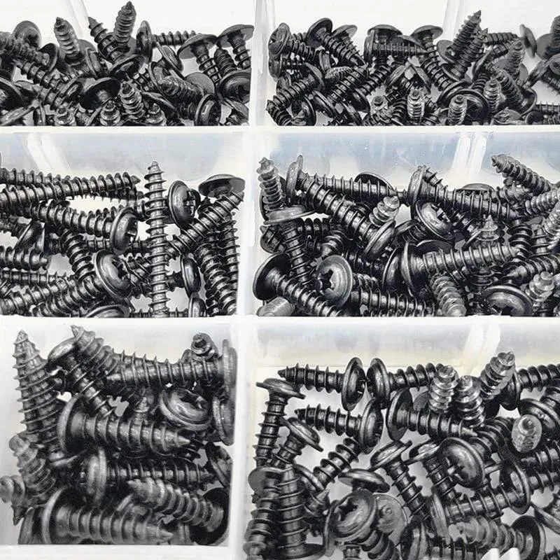 340 teile/schachtel M2-M4 Flachkopf-blechschraube Kreuzkopf PWA Selbstschneidende Schrauben-set Sortiment Kit Schwarz Möbel Kohlenstoffstahl