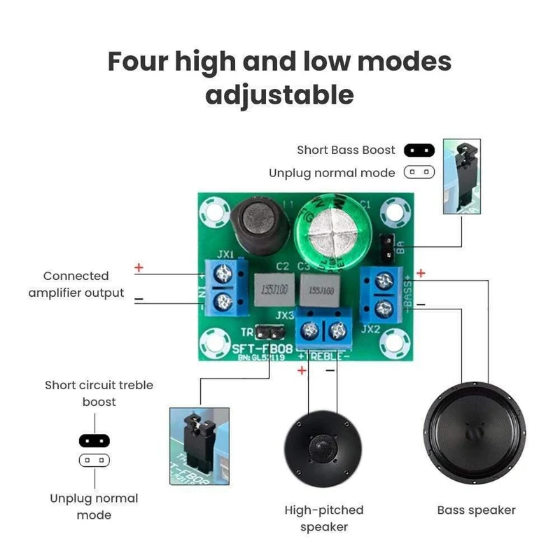 AIYIMA Einstellbarer Zwei-Wege-Crossover-HiFi-Lautsprecher Höhenbass Audio-Lautsprecher-Teilerfilter DIY Home Sound Theater