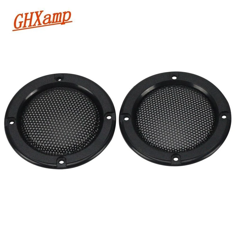 GHXAMP 2PCS 2 Zoll schwarz Auto Lautsprecher Grill Mesh Gehäuse Netz Schutzhülle DIY Lautsprecher Zubehör