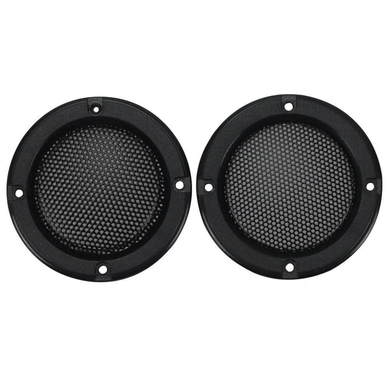 GHXAMP 2PCS 2 Zoll schwarz Auto Lautsprecher Grill Mesh Gehäuse Netz Schutzhülle DIY Lautsprecher Zubehör