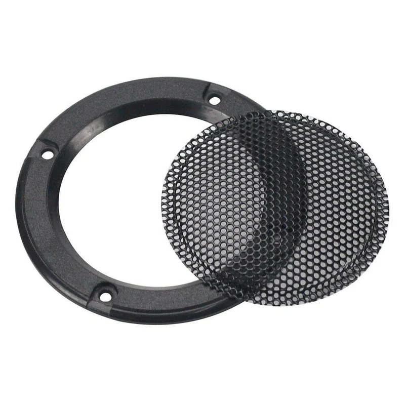 GHXAMP 2PCS 2 Zoll schwarz Auto Lautsprecher Grill Mesh Gehäuse Netz Schutzhülle DIY Lautsprecher Zubehör