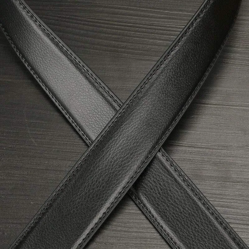 Männliche automatische Schnallengürtel Keine Schnalle Gürtel Marke Männer Hochwertige männliche Riemen Jeans Pu Gürtel Herren Gürtel Luxus 3.5 cm