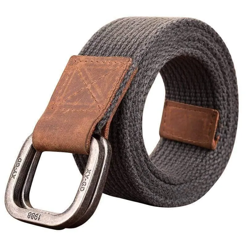 Leinwandgürtel Männer Designer Gürtelfalle Doppelringschnalle Männlich Lässig Massiv Gestrickt Jean Gürtel Dropshiping