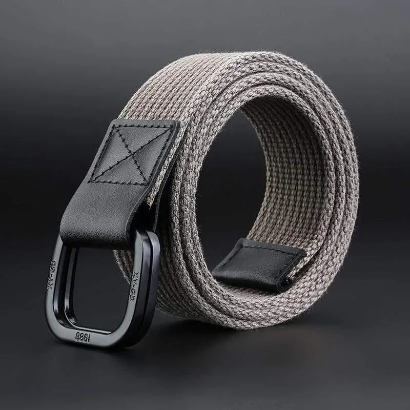 Leinwandgürtel Männer Designer Gürtelfalle Doppelringschnalle Männlich Lässig Massiv Gestrickt Jean Gürtel Dropshiping
