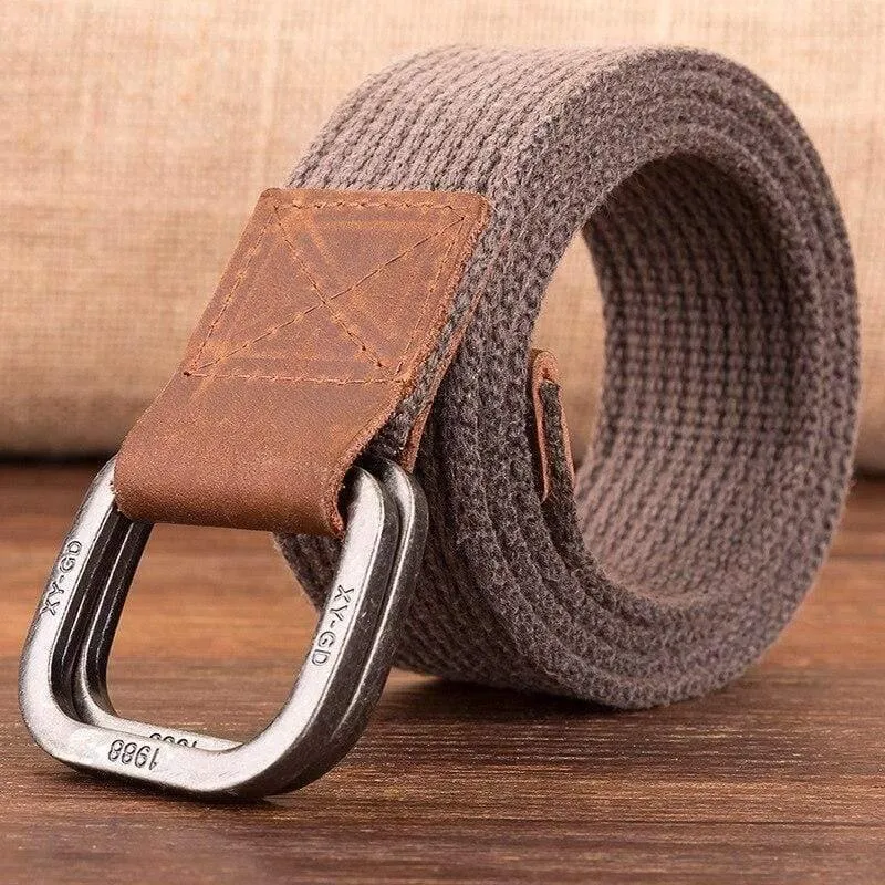 Leinwandgürtel Männer Designer Gürtelfalle Doppelringschnalle Männlich Lässig Massiv Gestrickt Jean Gürtel Dropshiping