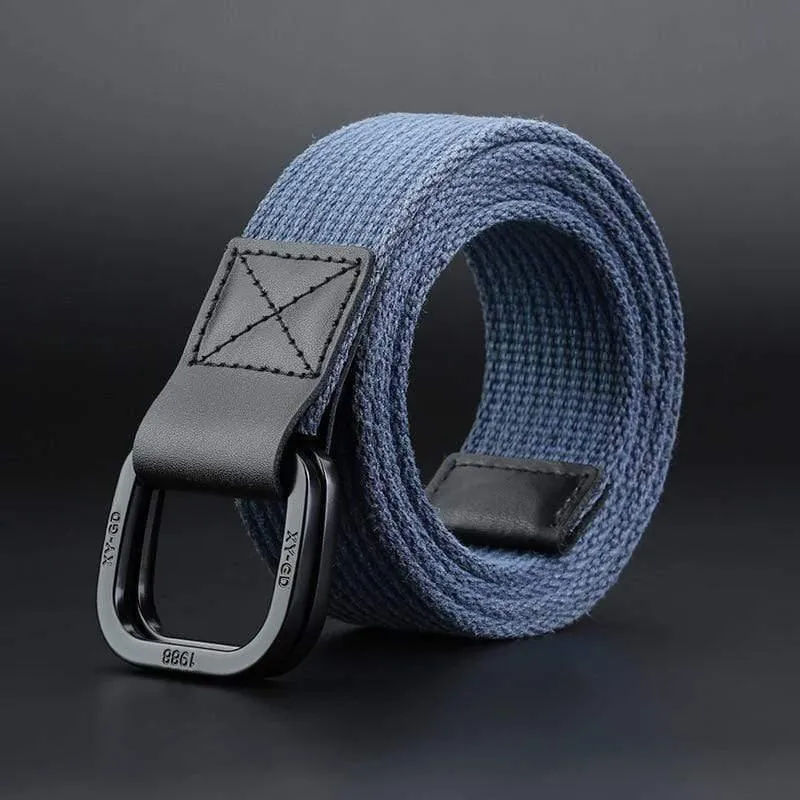 Leinwandgürtel Männer Designer Gürtelfalle Doppelringschnalle Männlich Lässig Massiv Gestrickt Jean Gürtel Dropshiping