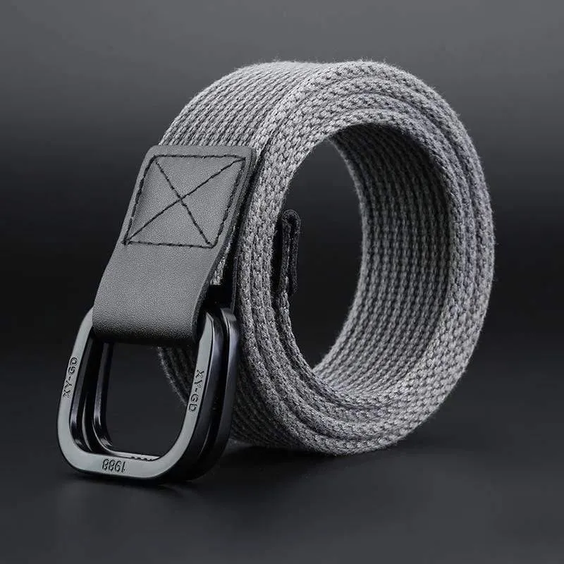 Leinwandgürtel Männer Designer Gürtelfalle Doppelringschnalle Männlich Lässig Massiv Gestrickt Jean Gürtel Dropshiping