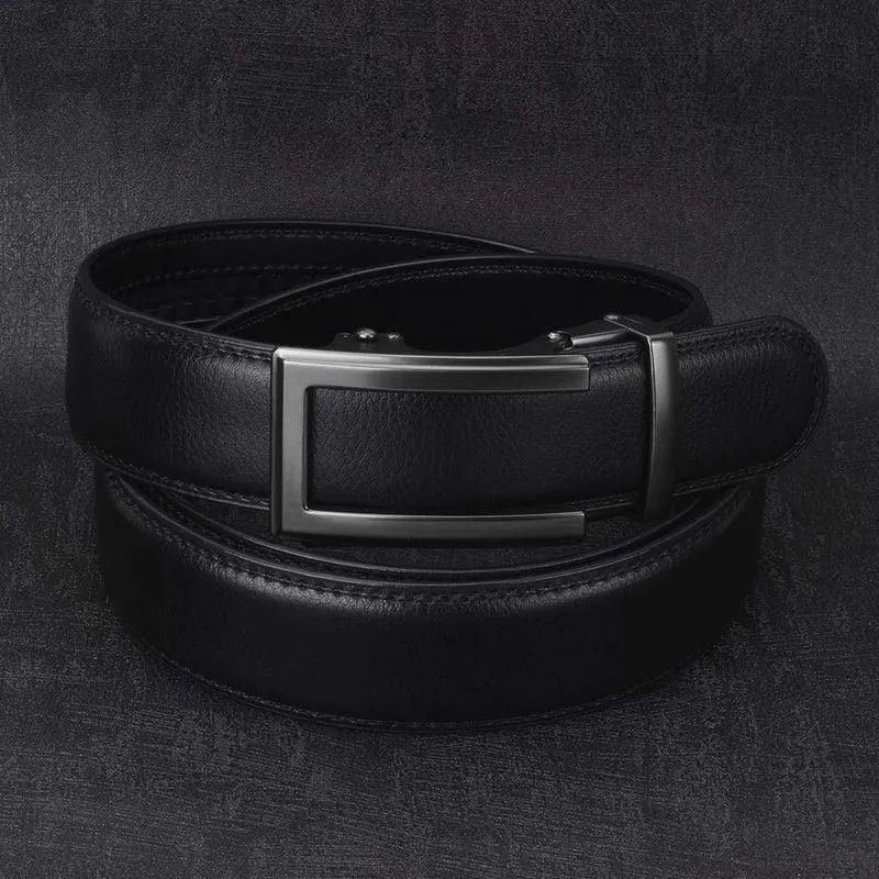 3.5 cm Kuh Echtleder Herren Gürtel Rindsleder Riemen für männliche Ratsche Automatische Schnallengürtel für Männer Brand Designer Gürtel