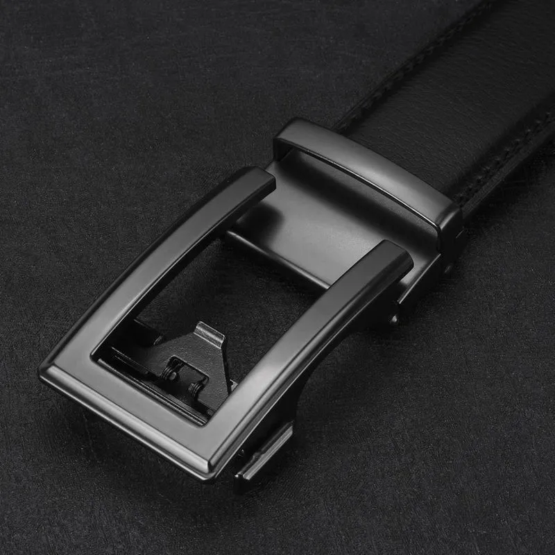 3.5 cm Kuh Echtleder Herren Gürtel Rindsleder Riemen für männliche Ratsche Automatische Schnallengürtel für Männer Brand Designer Gürtel