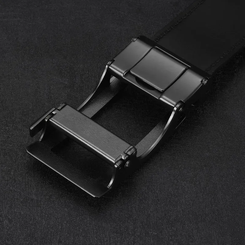 3.5 cm Kuh Echtleder Herren Gürtel Rindsleder Riemen für männliche Ratsche Automatische Schnallengürtel für Männer Brand Designer Gürtel