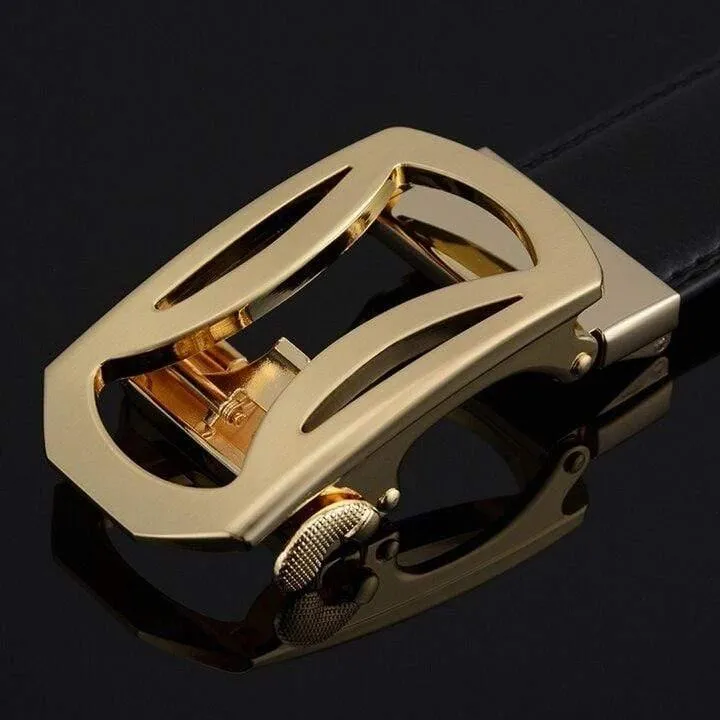 3.5 cm Kuh Echtleder Herren Gürtel Rindsleder Riemen für männliche Ratsche Automatische Schnallengürtel für Männer Brand Designer Gürtel