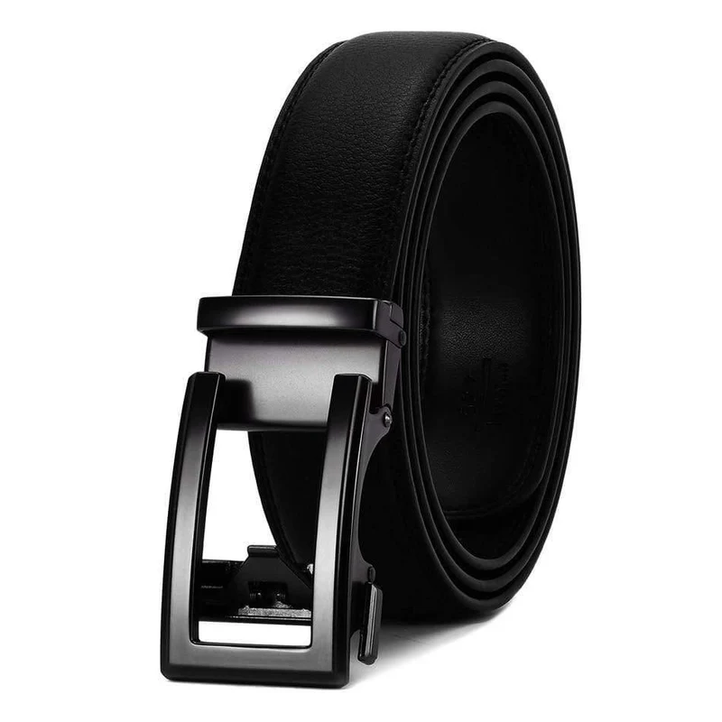 3.5 cm Kuh Echtleder Herren Gürtel Rindsleder Riemen für männliche Ratsche Automatische Schnallengürtel für Männer Brand Designer Gürtel