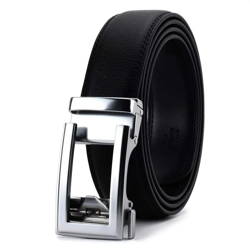 3.5 cm Kuh Echtleder Herren Gürtel Rindsleder Riemen für männliche Ratsche Automatische Schnallengürtel für Männer Brand Designer Gürtel