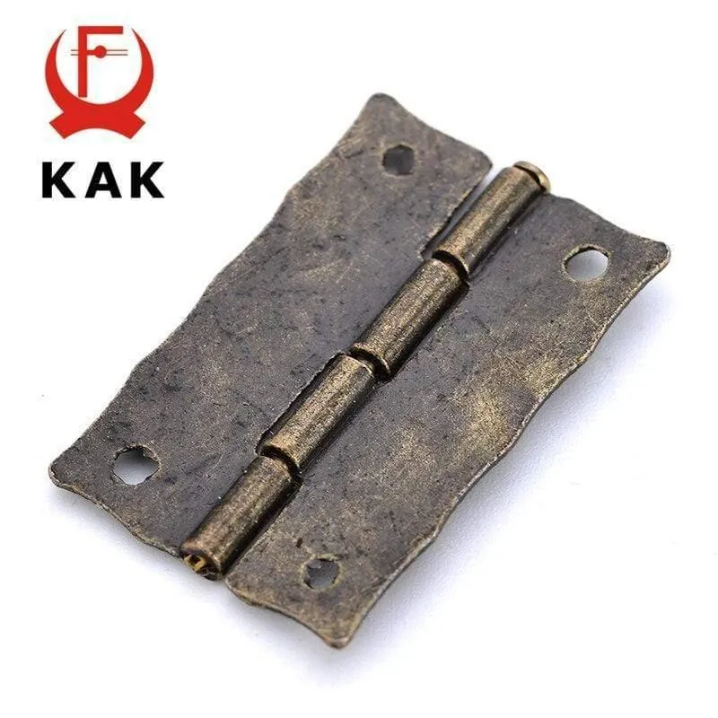 2PCS KAK Antik Bronze Scharniere Schranktür Schublade Dekorative Mini Scharnier für Schmuck Lagerung Holzkiste Möbel Hardware