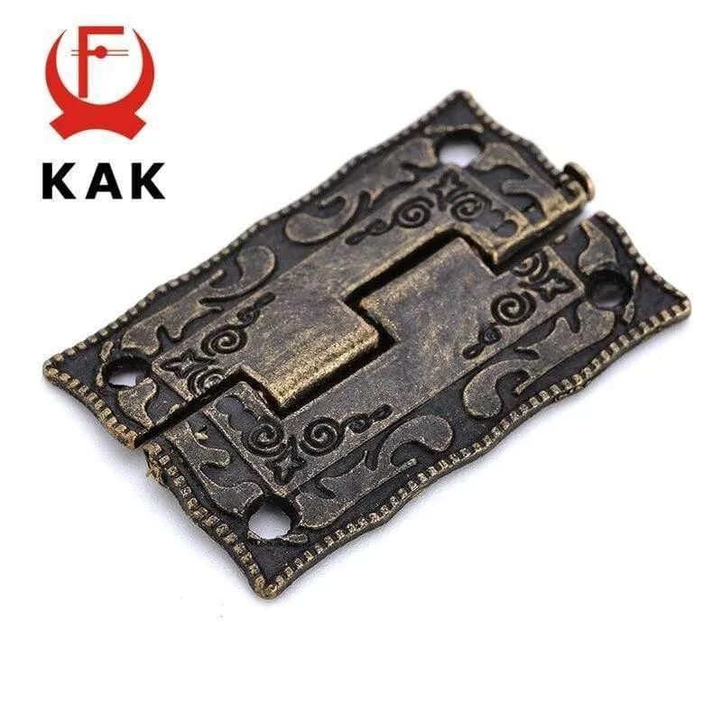 2PCS KAK Antik Bronze Scharniere Schranktür Schublade Dekorative Mini Scharnier für Schmuck Lagerung Holzkiste Möbel Hardware