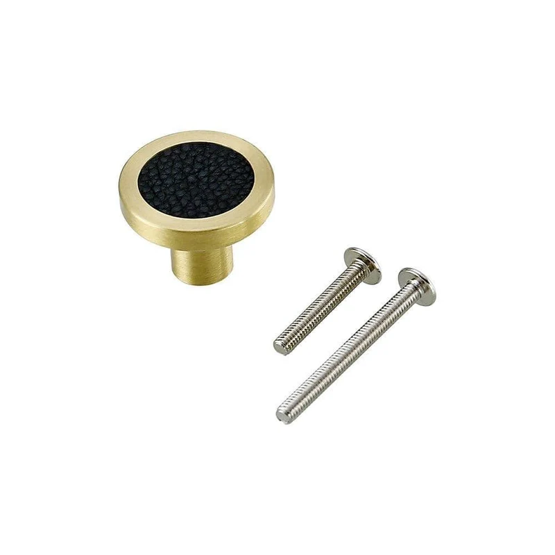 1PCS Schrankgriffe Massiv Messing Schrank Kleiderschrank zieht schwarz Leder Hardware Schublade Wohnmöbel Türgriffe Kommode ziehen