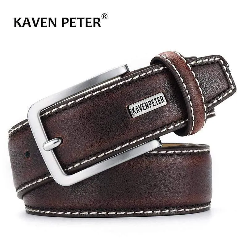 Mode Männer Gürtel Echtes Leder Luxus Designer Braun Vintage Taille Gürtel Für Jeans Cinturon Cowboy Hombre Dropshipping