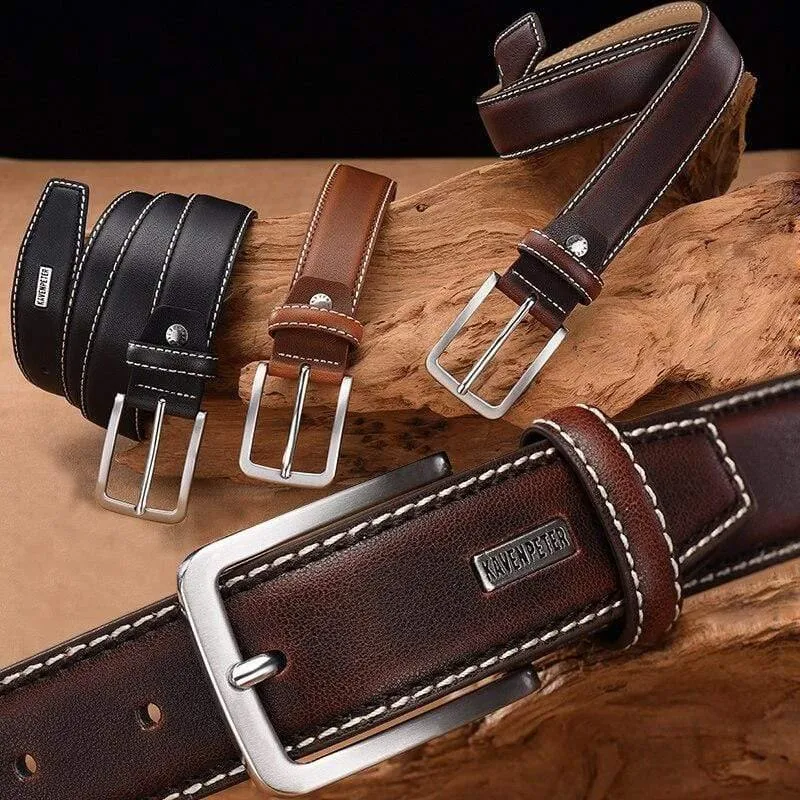Mode Männer Gürtel Echtes Leder Luxus Designer Braun Vintage Taille Gürtel Für Jeans Cinturon Cowboy Hombre Dropshipping