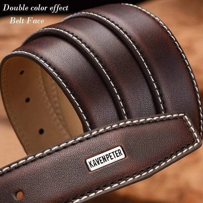 Mode Männer Gürtel Echtes Leder Luxus Designer Braun Vintage Taille Gürtel Für Jeans Cinturon Cowboy Hombre Dropshipping