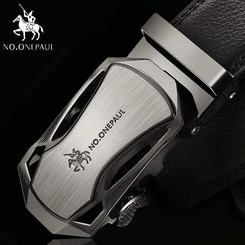 Marke Mode Automatische Schnalle Schwarz Echtes Leder Gürtel männer Gürtel Kuh Leder Gürtel Für Männer 3.5 cm Breite WQE789