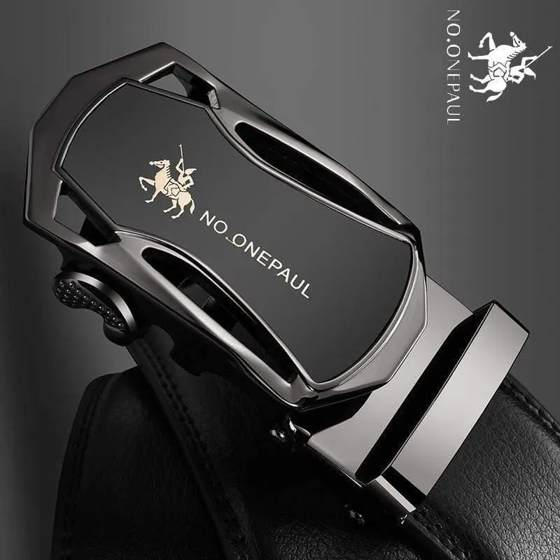 Marke Mode Automatische Schnalle Schwarz Echtes Leder Gürtel männer Gürtel Kuh Leder Gürtel Für Männer 3.5 cm Breite WQE789