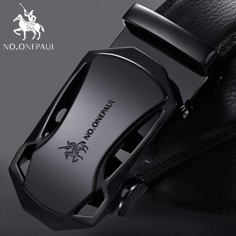 Marke Mode Automatische Schnalle Schwarz Echtes Leder Gürtel männer Gürtel Kuh Leder Gürtel Für Männer 3.5 cm Breite WQE789