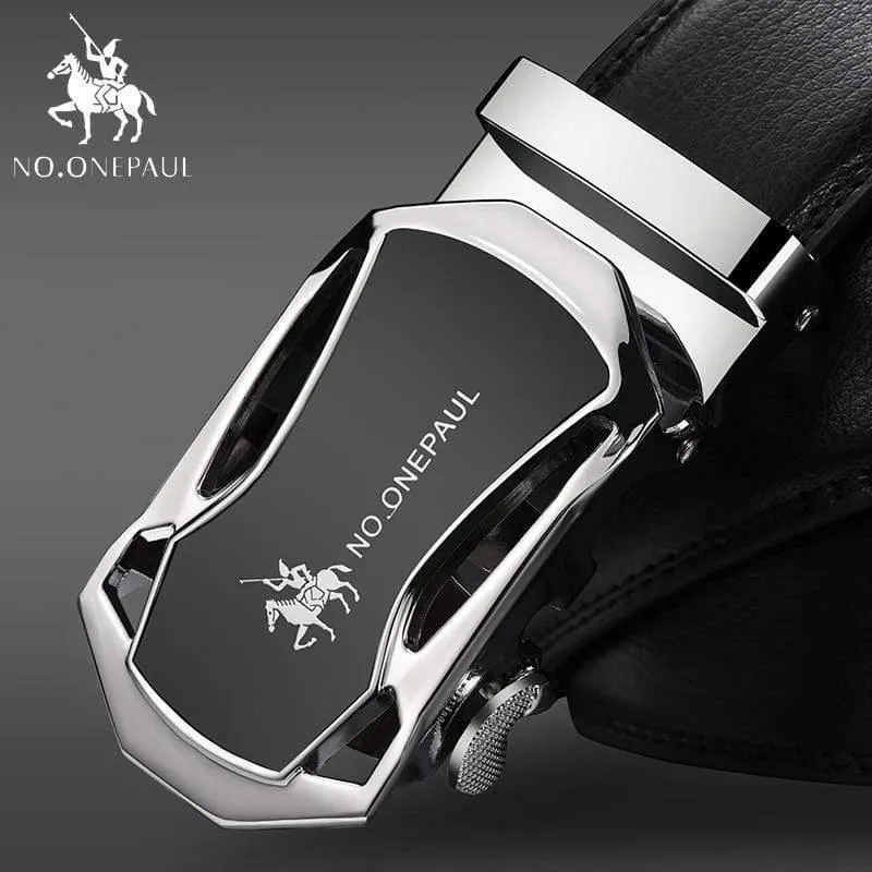 Marke Mode Automatische Schnalle Schwarz Echtes Leder Gürtel männer Gürtel Kuh Leder Gürtel Für Männer 3.5 cm Breite WQE789