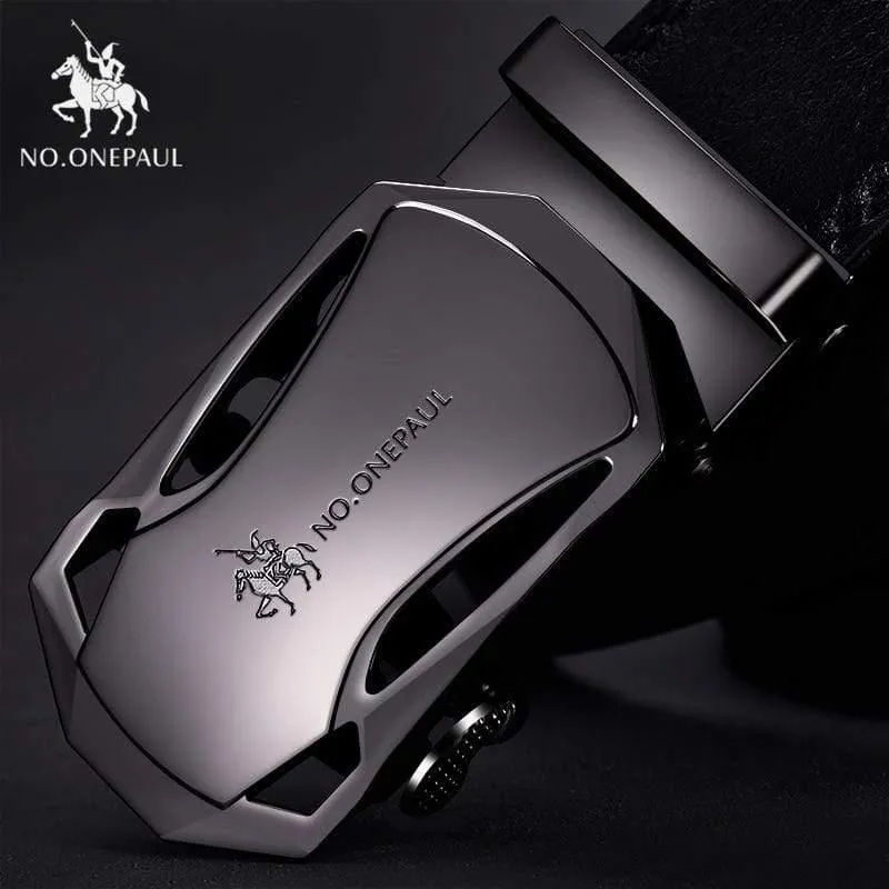 Marke Mode Automatische Schnalle Schwarz Echtes Leder Gürtel männer Gürtel Kuh Leder Gürtel Für Männer 3.5 cm Breite WQE789