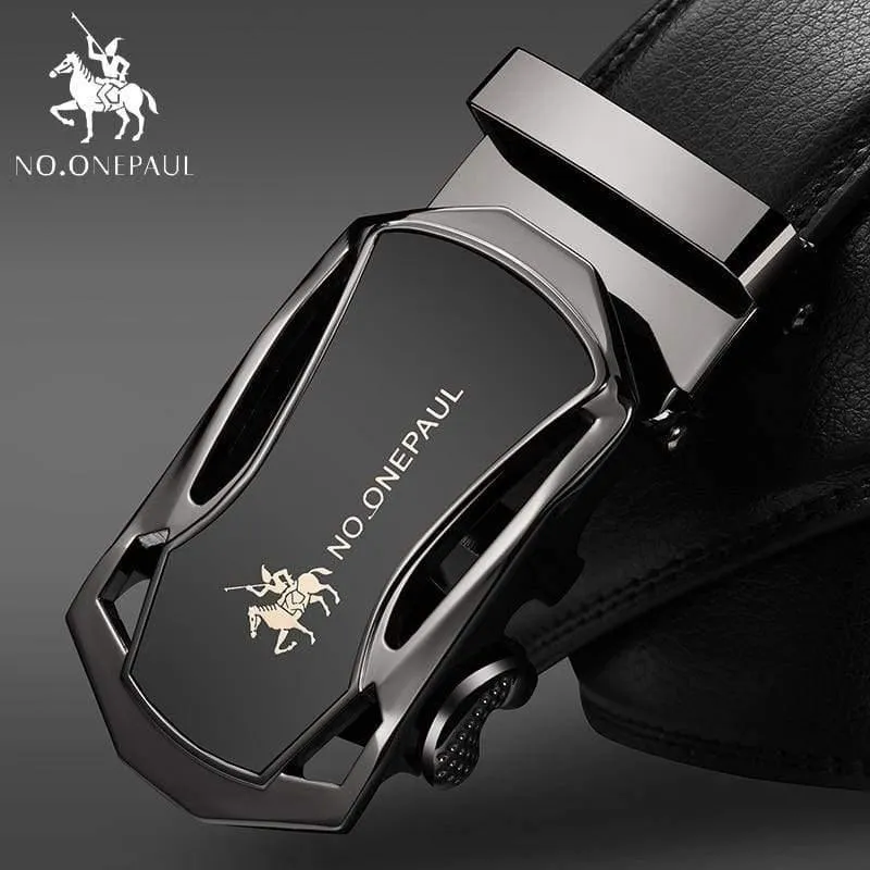 Marke Mode Automatische Schnalle Schwarz Echtes Leder Gürtel männer Gürtel Kuh Leder Gürtel Für Männer 3.5 cm Breite WQE789