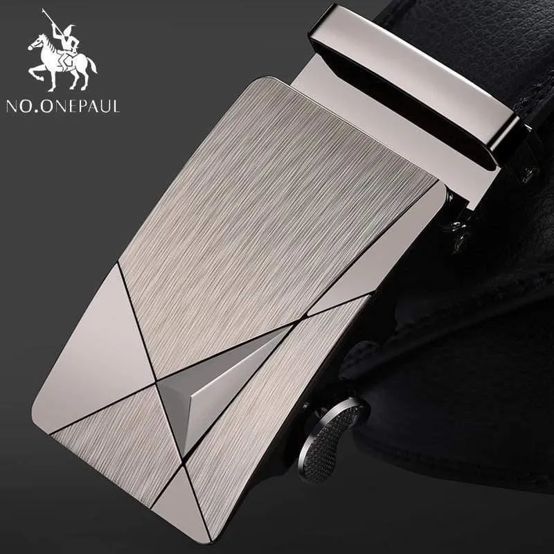 Marke Mode Automatische Schnalle Schwarz Echtes Leder Gürtel männer Gürtel Kuh Leder Gürtel Für Männer 3.5 cm Breite WQE789