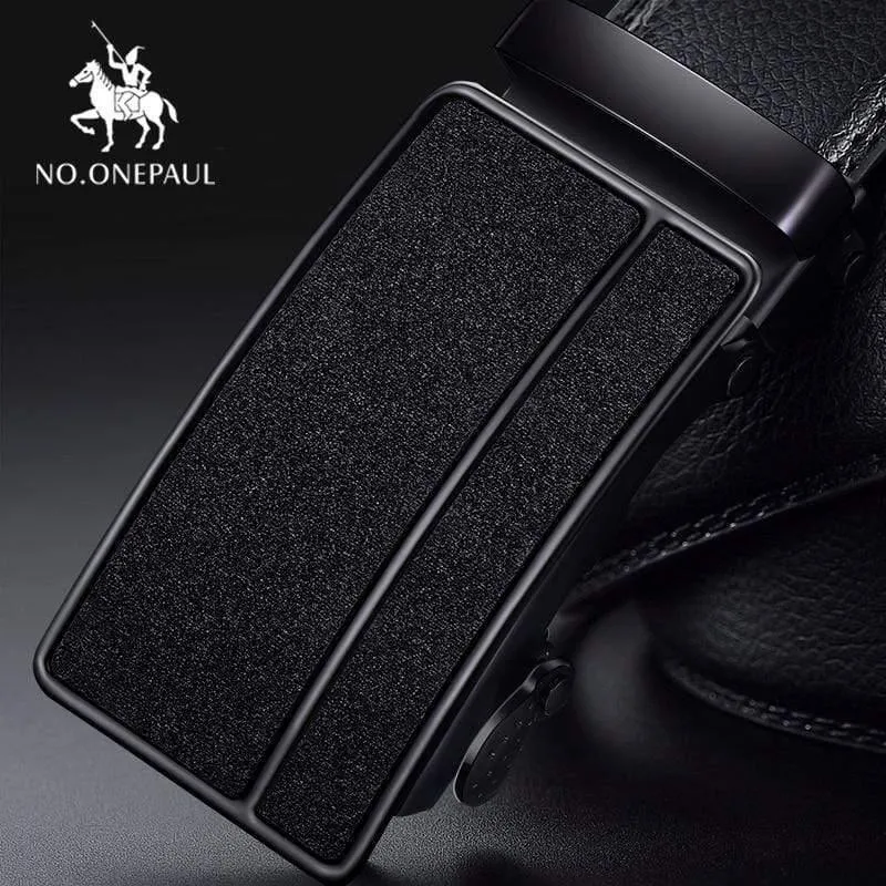 Marke Mode Automatische Schnalle Schwarz Echtes Leder Gürtel männer Gürtel Kuh Leder Gürtel Für Männer 3.5 cm Breite WQE789