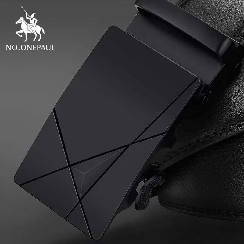 Marke Mode Automatische Schnalle Schwarz Echtes Leder Gürtel männer Gürtel Kuh Leder Gürtel Für Männer 3.5 cm Breite WQE789