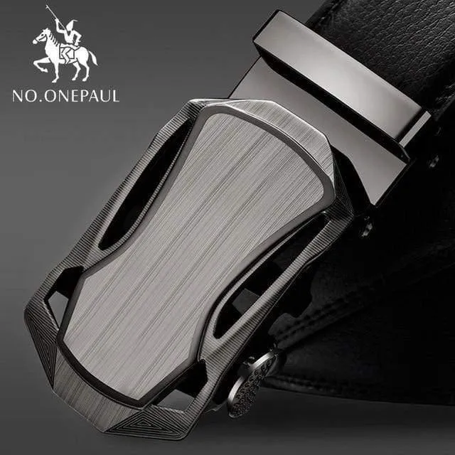 Marke Mode Automatische Schnalle Schwarz Echtes Leder Gürtel männer Gürtel Kuh Leder Gürtel Für Männer 3.5 cm Breite WQE789