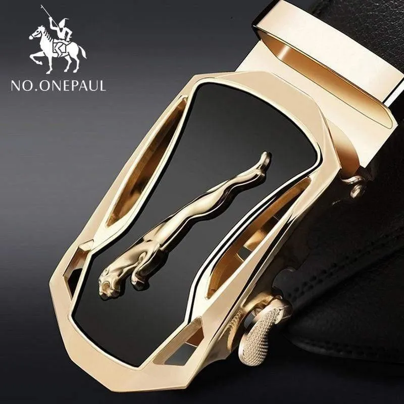 Marke Mode Automatische Schnalle Schwarz Echtes Leder Gürtel männer Gürtel Kuh Leder Gürtel Für Männer 3.5 cm Breite WQE789