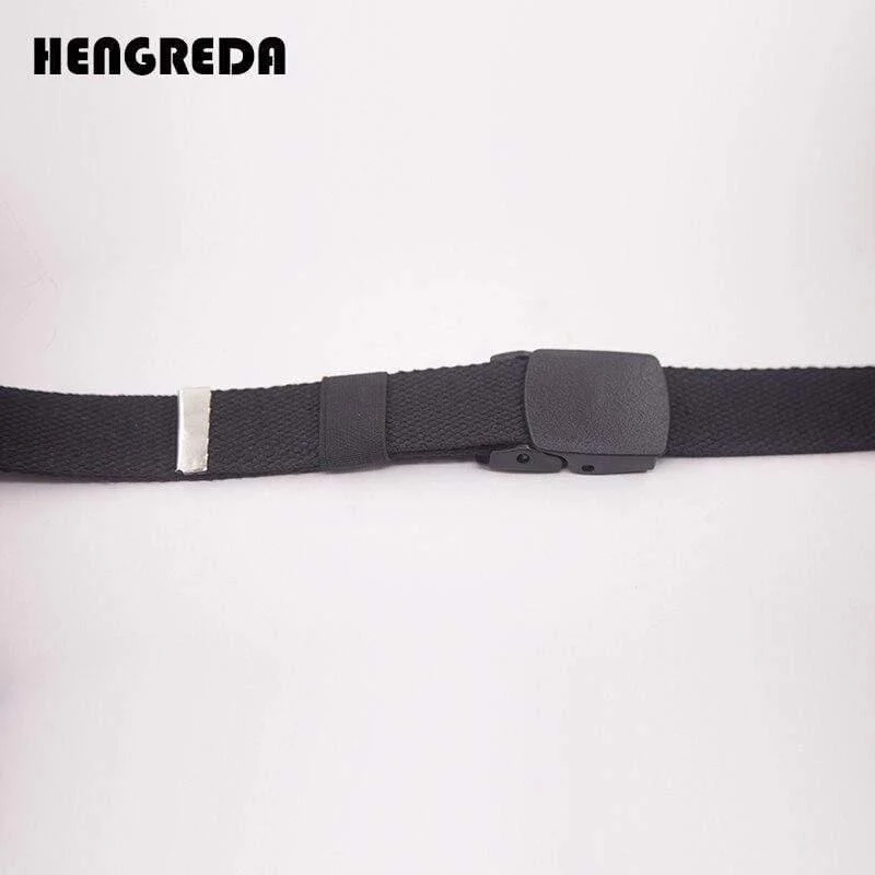 Leinwand Gürtel Für Männer Frauen Taille Gürtel Mode Kunststoff Schnalle Casual Cowboy Schwarz Gürtel Ceinture Für Jean