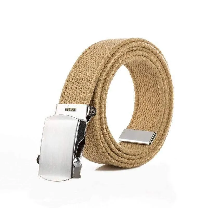 Japan Hochwertiger Canvas-Gürtel Herren- und Damen-Jeansgürtel Top Lässiger Luxusriemen 3 Farben 130 cm lange Metallschnallengürtel