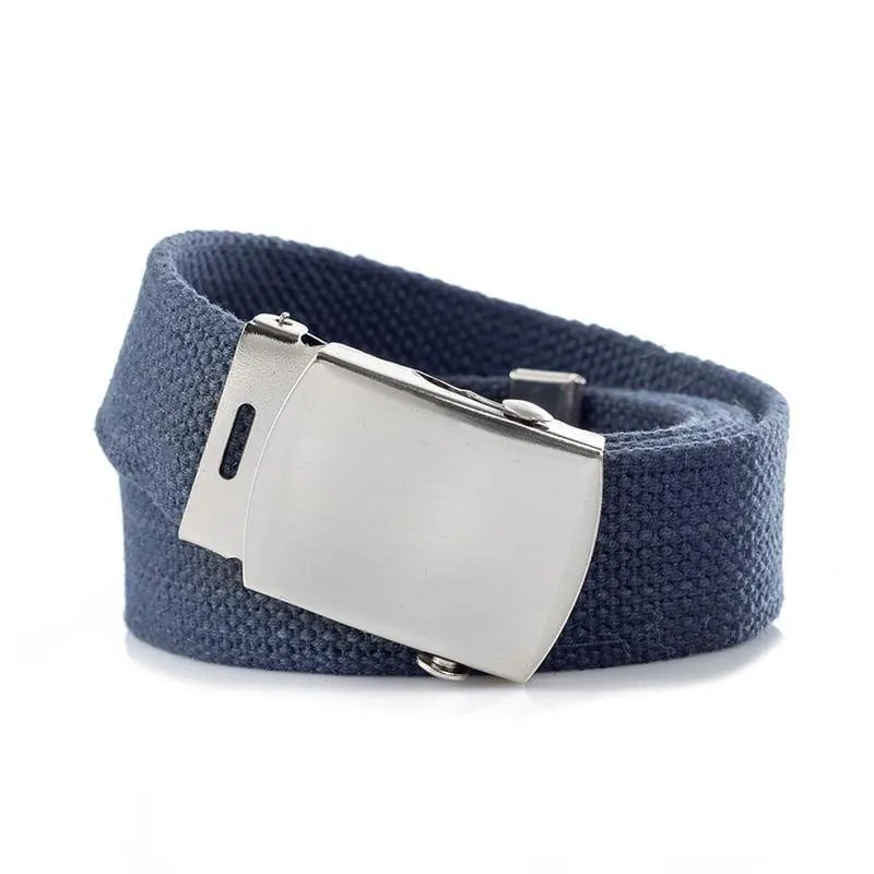 Japan Hochwertiger Canvas-Gürtel Herren- und Damen-Jeansgürtel Top Lässiger Luxusriemen 3 Farben 130 cm lange Metallschnallengürtel
