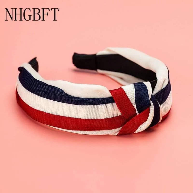 Klassische Frauen Elegante gestreifte karierte Stirnband Haarbänder für Mädchen Haarbügel Rack Turban Haarschmuck