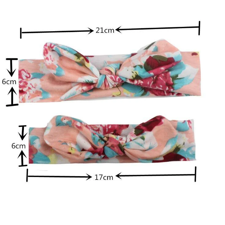 2PCS Mama & Baby Kopfbedeckung Bowknot Elastic HeadBands für Frauen Kinder Tuban Baby HairBands Haarschmuck
