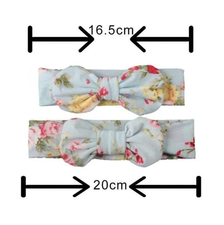 2PCS Mama & Baby Kopfbedeckung Bowknot Elastic HeadBands für Frauen Kinder Tuban Baby HairBands Haarschmuck