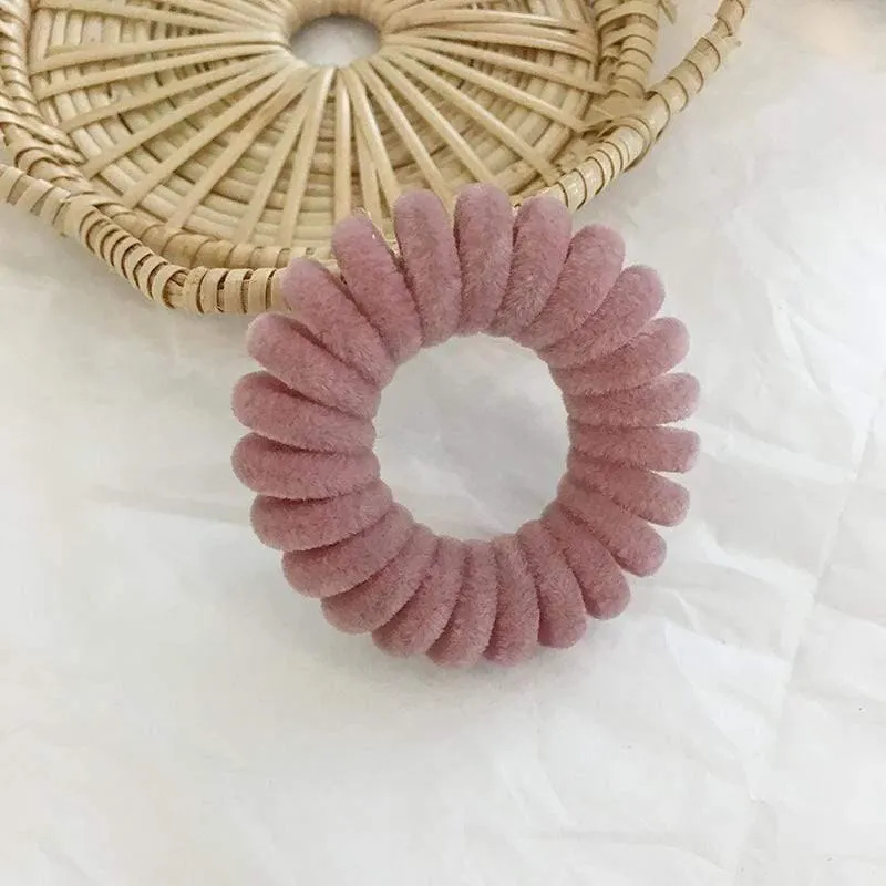 Elastic Knit Telefon Draht Haarbänder Mädchen Frau Haarschmuck Gummiband Kopfbedeckung Haarseil Spiralform Haargummis