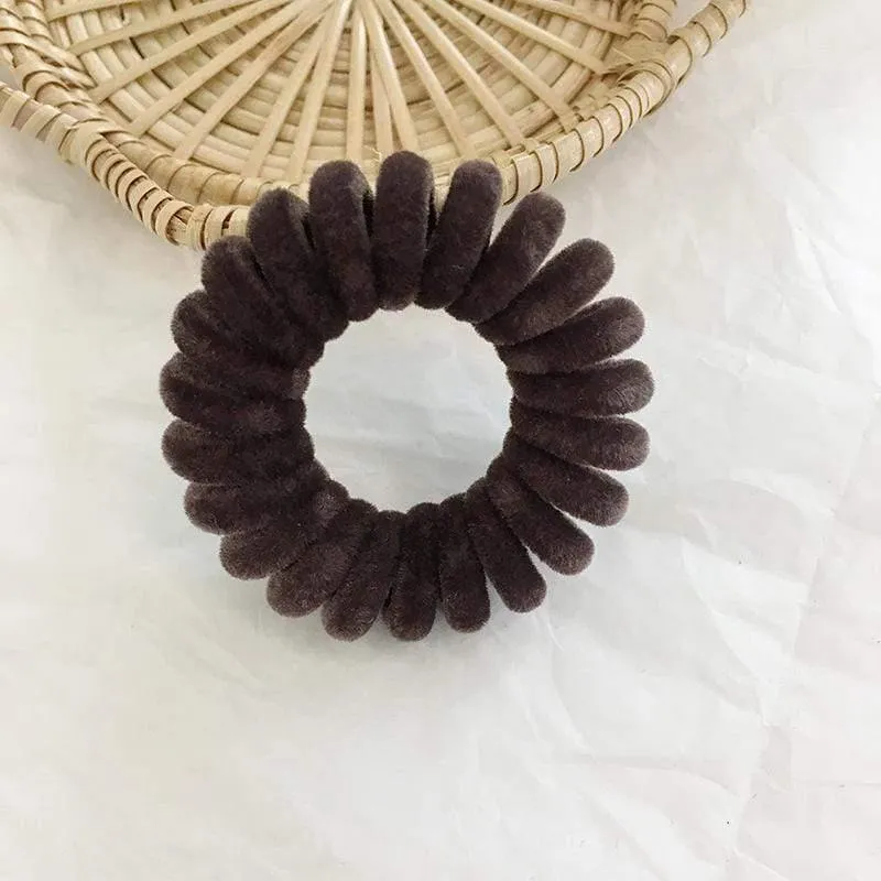 Elastic Knit Telefon Draht Haarbänder Mädchen Frau Haarschmuck Gummiband Kopfbedeckung Haarseil Spiralform Haargummis