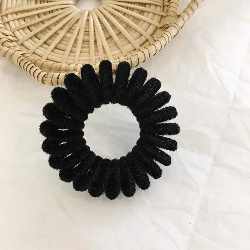 Elastic Knit Telefon Draht Haarbänder Mädchen Frau Haarschmuck Gummiband Kopfbedeckung Haarseil Spiralform Haargummis