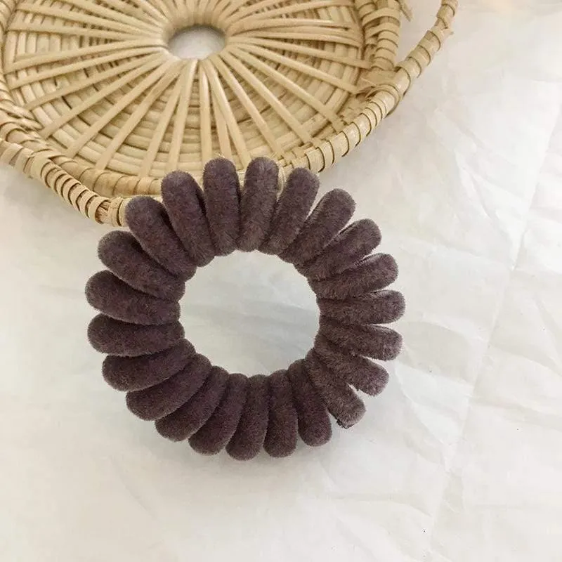 Elastic Knit Telefon Draht Haarbänder Mädchen Frau Haarschmuck Gummiband Kopfbedeckung Haarseil Spiralform Haargummis