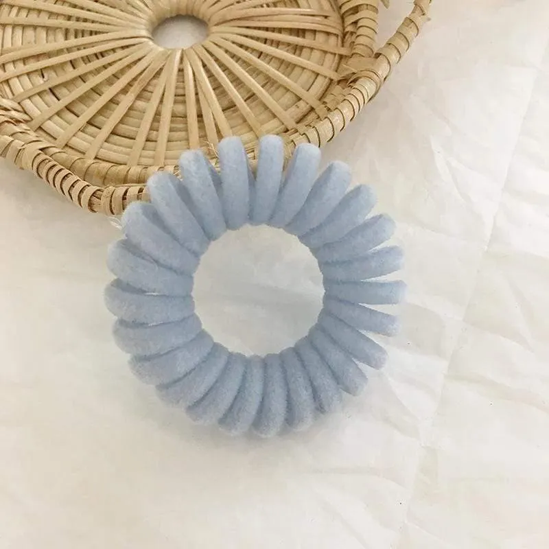 Elastic Knit Telefon Draht Haarbänder Mädchen Frau Haarschmuck Gummiband Kopfbedeckung Haarseil Spiralform Haargummis
