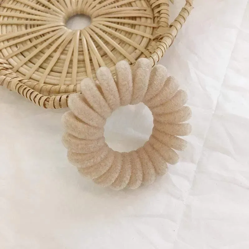 Elastic Knit Telefon Draht Haarbänder Mädchen Frau Haarschmuck Gummiband Kopfbedeckung Haarseil Spiralform Haargummis